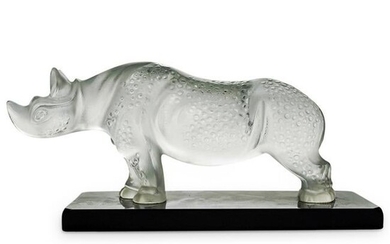 Lalique Frosted Crystal Rhinoceros
