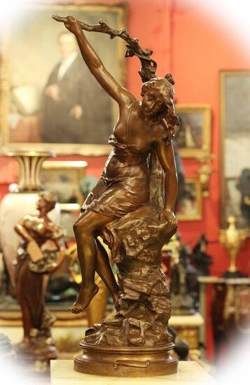 Large Brown Patina Bronze Sculpture by S.Kinsburger Sylvain KINSBURGER(1855-1935),(France)