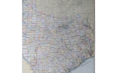 Large Original Antique Map of Texas ( East...