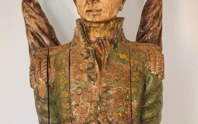 Large Polychromed Carved Wooden Figure in the form of a
