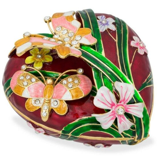 Large Valentine Heart Shaped Jewelry, Trinket Box