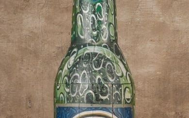 Life Size Vintage Folk Art Ghanaian "Star Beer" Bottle-Shaped Coffin, Africa, 8'4"