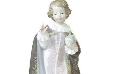 Lladro porcelain figure of a child angel holding orb