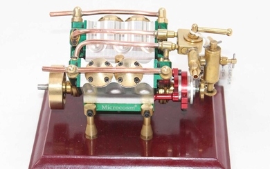Lot details A stationary 4 cylinder "Microcosm" V4 steam...