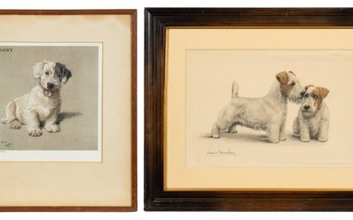 Lot of 2 Dog Themed Prints - Aldin & Danchin.