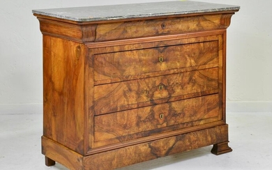 Louis Philippe Style Marble Top 4 Drawer Chest
