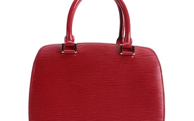 Louis Vuitton Pont Neuf Handbag in Castilian Red Epi and Smooth Leather