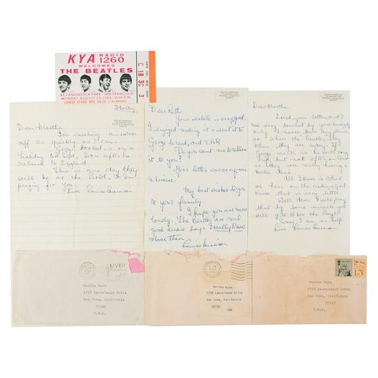 Louise Harrison (3) Autograph Letters Signed and a