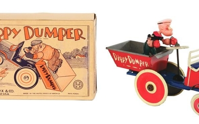 MARX TIN-LITHO AND CELLULOID WIND-UP POPEYE DIPPY