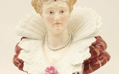 MEISSEN PORCELAIN BUST OF FRENCH NOBLE WOMAN