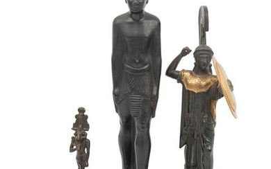 METALLGIESSER 19./20. Jh., 3 Antikenrepliken Ägypten u.a.