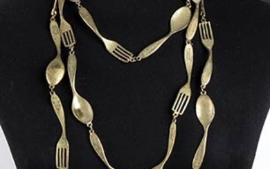 MOSCHINO ‘CUTLERY’ NECKLACE Late 80s Metal "cutlery" necklace General Conditions...