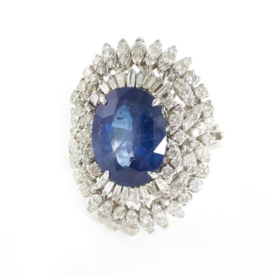 *Magnificent blue sapphire and diamond ring