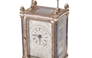 Mappin & Webb, London, a modern silver carriage clock the ei...