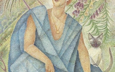 Marie MAREVNA (1892-1984) Portrait de Germinal Rangel, 1971 Huile sur toile signée et datée "Marevna...