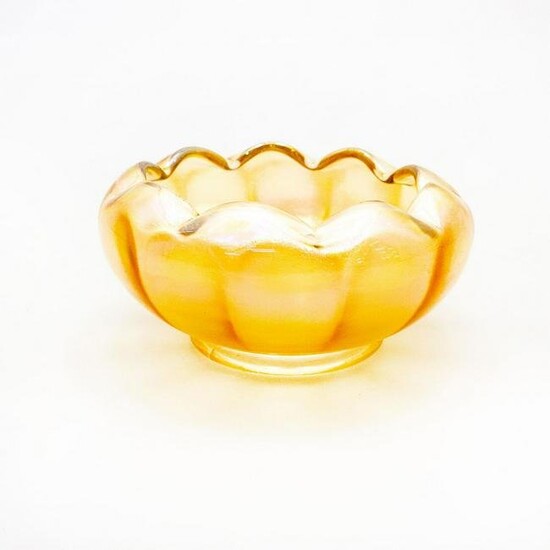 Marigold Iridescent Carnival Glass Small Bowl