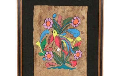Mexican Folk Art Painting on Amate Bark Paper
