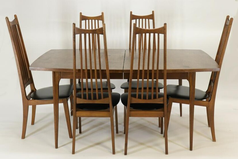 Mid Century Modern Walnut Table & Chairs