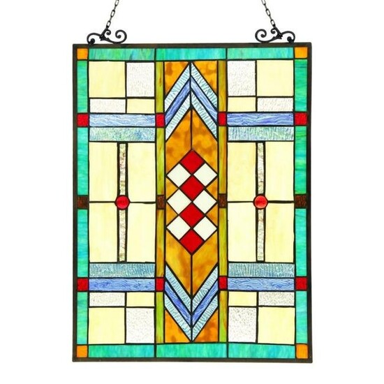 Mission Style Stained Art Glass Window