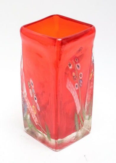 Murano Millefiori Art Glass Vase