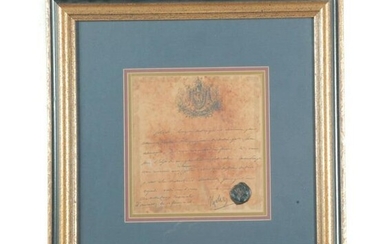NAPOLEON SIGNED LETTER WITH WAX SEAL.