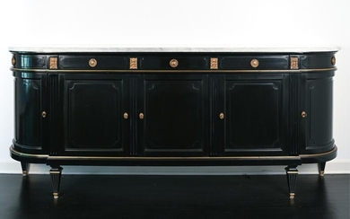 NEOCLASSICAL STYLE MARBLE TOP SIDEBOARD