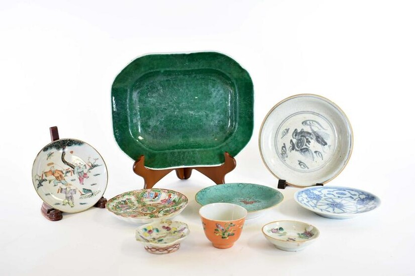NINE CHINESE PORCELAIN TABLE ITEMS