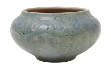 Newcomb College Art Pottery Matte Glazed Bowl, 1914, H.- 3 3/8 in., Dia.- 6 1/2 in.