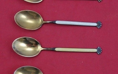 Norwegian Sterling Silver Demitasse Spoon set of 5 by Holmsen vermeil 3 1/4"