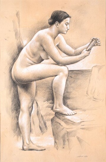 Nudo (bozzetto preparatorio per Giovani donne al Mare), 1926, Ubaldo Oppi (Bologna, 1889 - Vicenza, 1942)