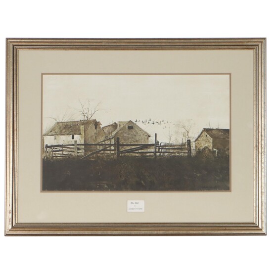 Offset Lithograph After Andrew Wyeth "The Mill"