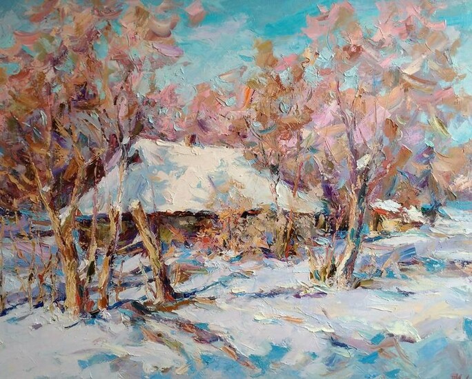 Oil painting Frosty sunny morning Alexander Nikolaevich