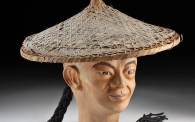 Old Western Prop Chinatown Mannequin Head & Hat