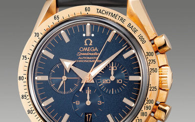 Omega, Ref. 3653.80.33 A fine and attractive pink gold chronograph wristwatch with date, warranty and presentation box
