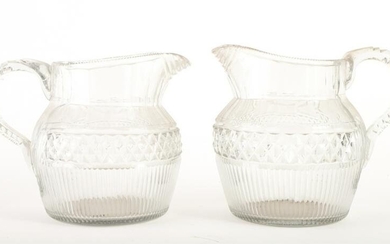 PAIR OF CUT CRYSTAL WATER PITCHERS