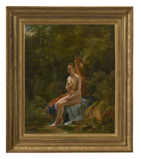 PIERRE-ANTOINE MONGIN (PARIS 1761-1827 VERSAILLES) A bather in a landscape