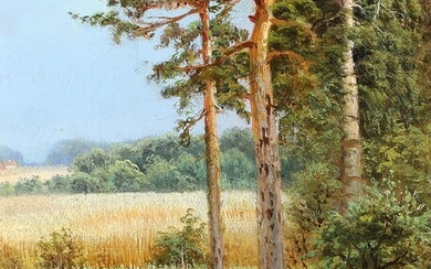 SOLD. Painter unknown, 19th century: Landscape. Signed MR. Oil on cardboard. 29 x 25.5 cm. – Bruun Rasmussen Auctioneers of Fine Art
