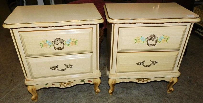 Pair 2 Drawer Painted Night Stands