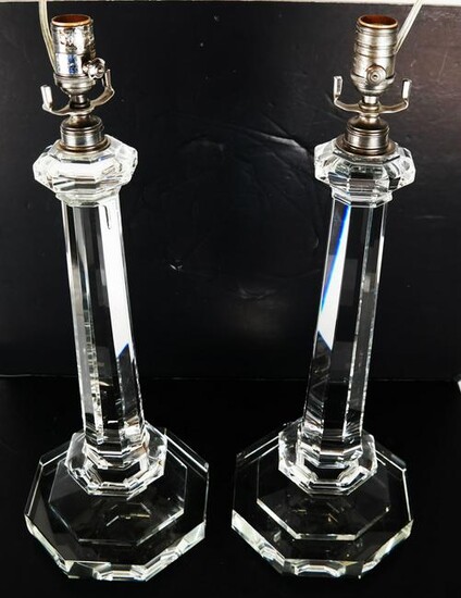 Pair Modern Glass Lamps