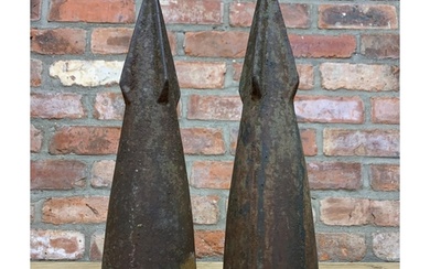 Pair of Early 20th century cast iron explosive whale harpoon...