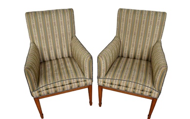 Pair of Edwardian satinwood armchairs