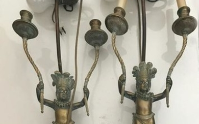 Pair of Late 19th/Early 20thC French Bronze Lamps