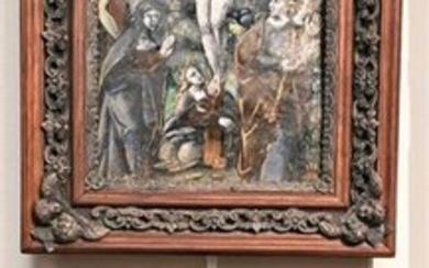 Pair of Limoges Painted Enamel Plaques Depicting Scene