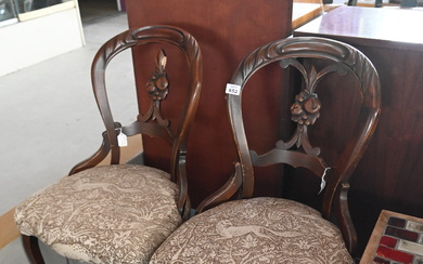 Pair of Louis XVI Style Carved Balloon Back Side Chairs