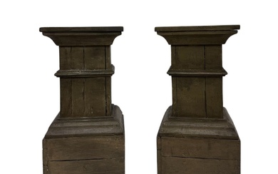 Pair of Wooden Painted Pedestals