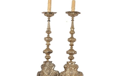 Pair of baroque candlesticks, 18th century