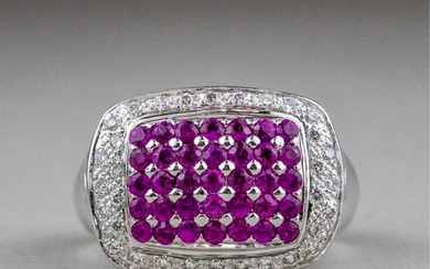 Pink Sapphire and Diamond Ring *