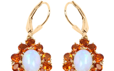 Plated 18KT Yellow Gold 5.42ctw Opal Citrine and White Topaz...