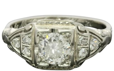 Platinum Art Deco Ladies Diamonds Platinum Ring
