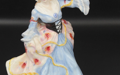 Porcelain figurine "Lady in a gorgeous dress" 21st century. Royal Doulton, Great Britain. Porcelain, painting. Height 19.5 cm